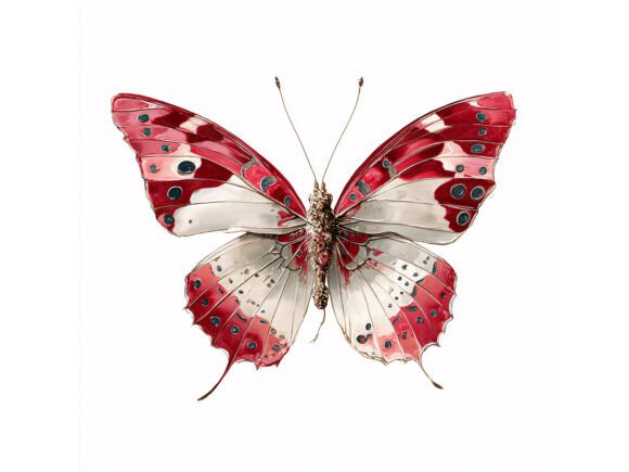 12 Red Butterfly Watercolor JPG Set: A Versatile Design Resource for Creative Projects