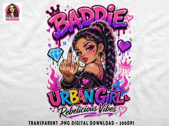 Baddie Urban Girl Graffiti PNG: Strategic Asset for Streetwear and Digital Branding