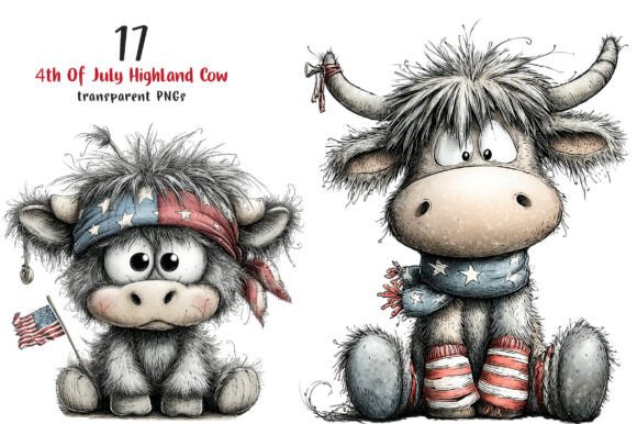 Celebrating Independence Day with Charm: A Complete Guide to Highland Cow 4th of July Clipart