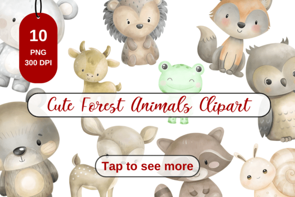 Cute Watercolor Forest Animals Clipart: A Versatile Choice for Nature-Inspired Design Projects
