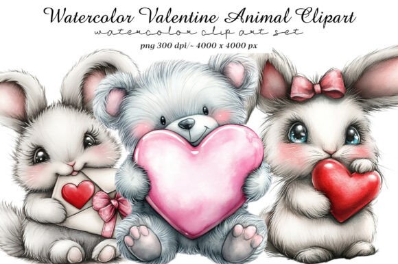 Integrating Watercolor Valentine Animal Clipart into Professional Creative Workflows