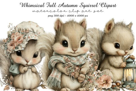 Integrating Whimsical Fall Autumn Squirrel Clipart into Professional Creative Workflows