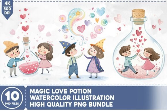 Magic Love Potion Watercolor Bundle