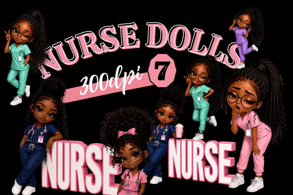 Nurse Dolls: Elegant PNG Assets for Creative Projects