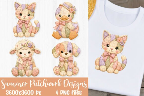 Summer Patchwork Pet PNG Sublimation: Elevating Handmade Aesthetics in Digital Design