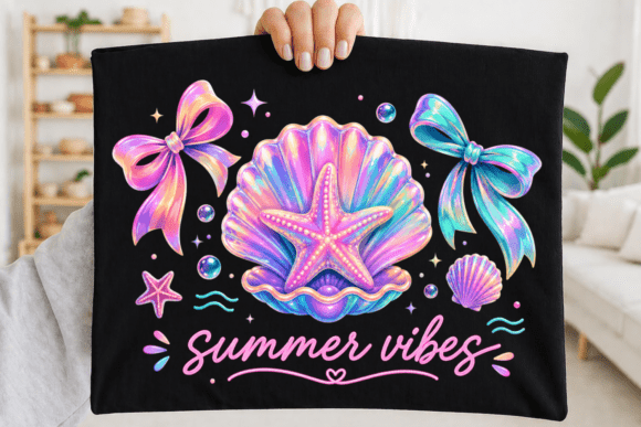 Summer Vibes Seashell PNG: Coastal Charm for Creative Summer Designs