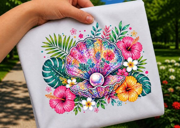 Tropical Floral Shell Summer Beach PNG Design Guide