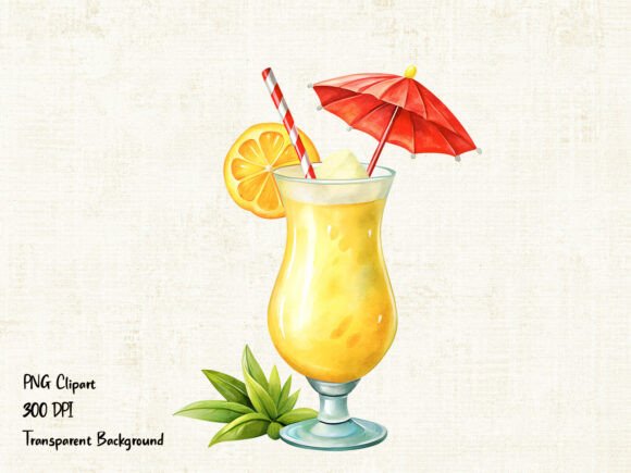 Tropical Summer Drink PNG Clipart: A Guide to Watercolor Design Assets