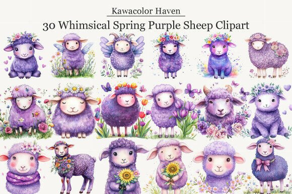Whimsical Spring Purple Sheep Clipart: Leveraging Niche Aesthetics for Modern Creative Commerce